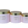 Cutie cilindru 3/SET cu capac auriu - Roz