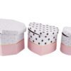 Cutii hexagonale cu 3 forme 3/set - Roz